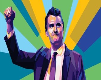 Charlie Kirk WPAP Portrait – Geometric Pop Art Print, Canvas, Apparel