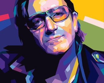 Bono WPAP Pop Art Print – U2 Rock Legend Portrait