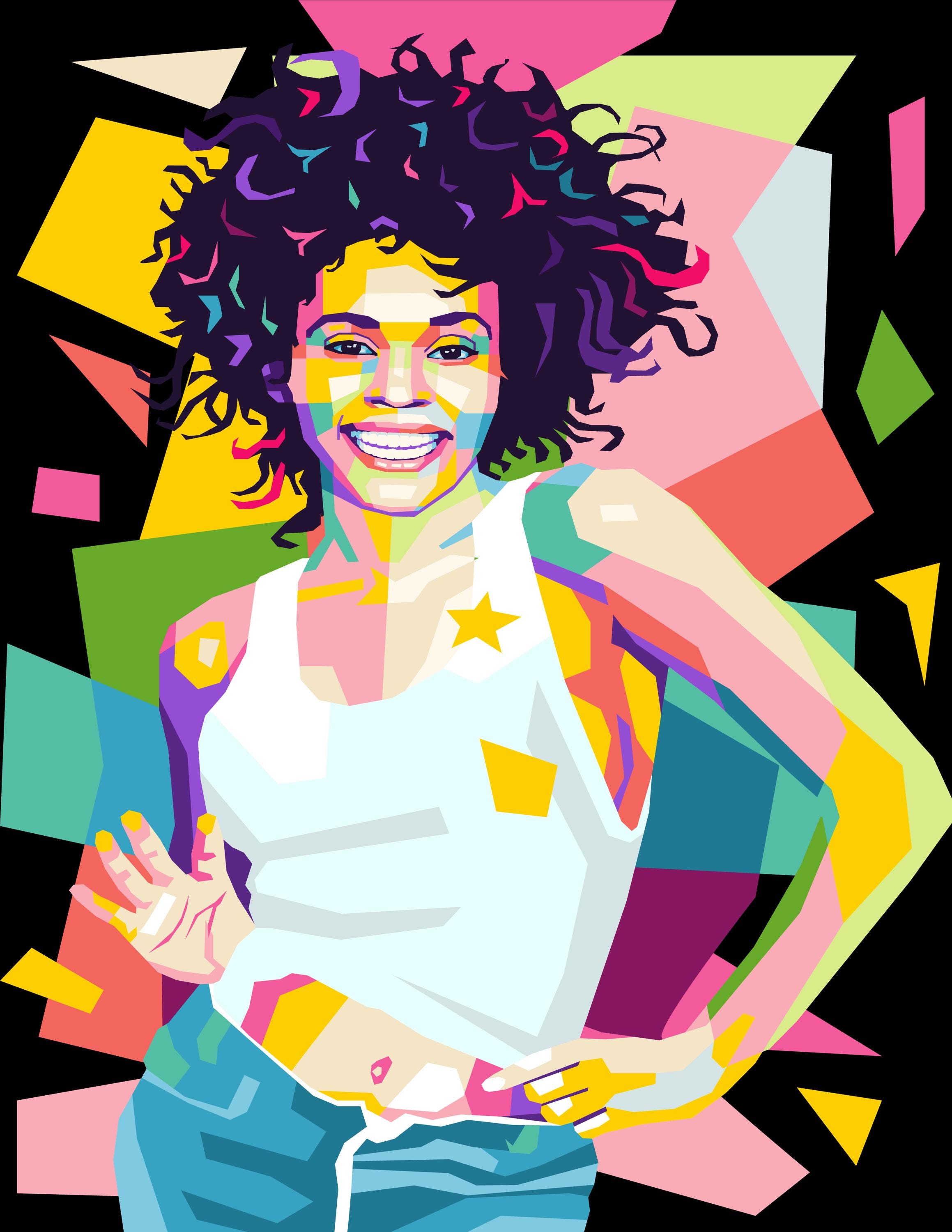 Whitney Houston Pop Art Print: Colorful R&B Queen Portrait