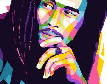 Bob Marley Pop Art Portrait: Reggae Music Digital Download