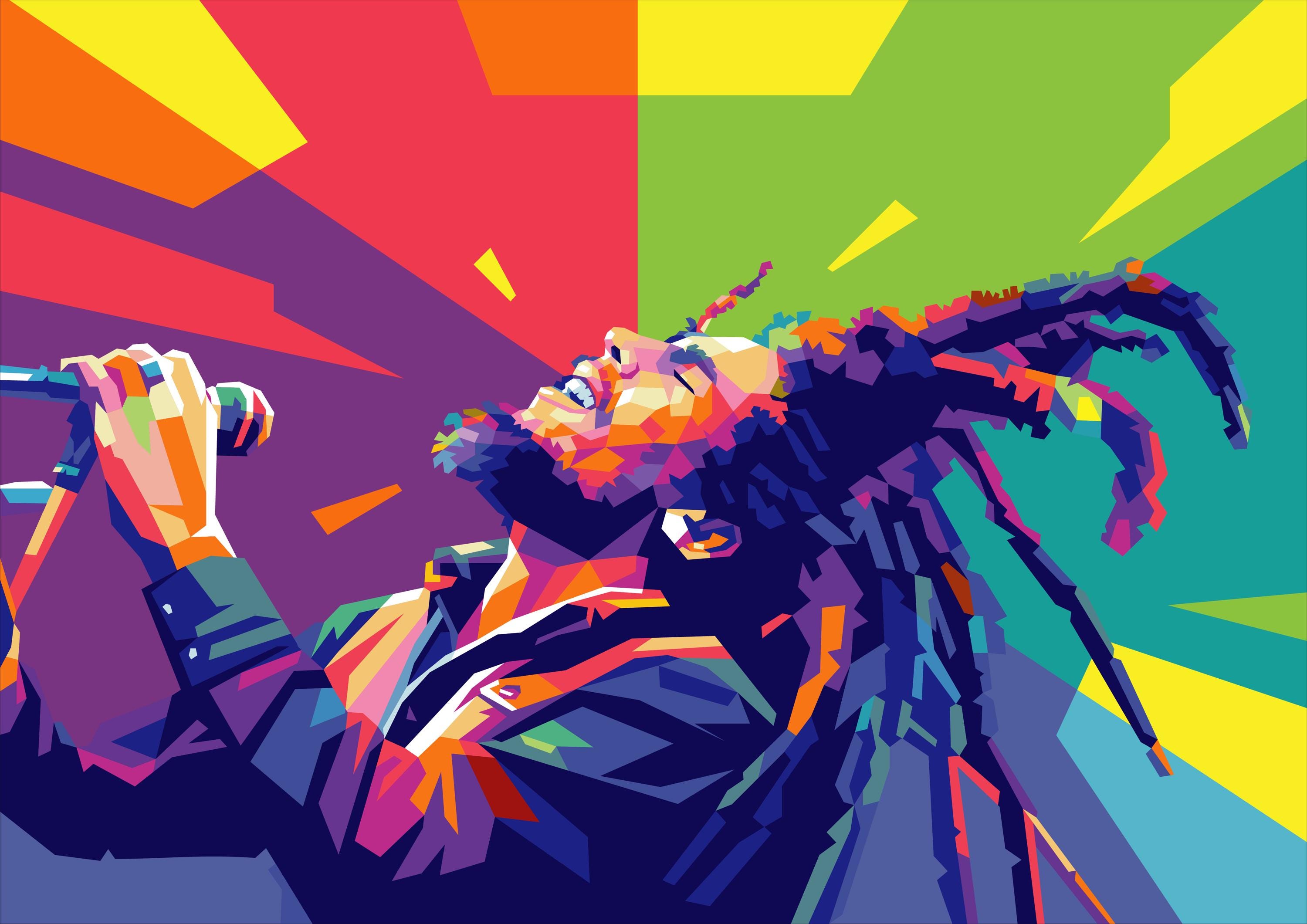 Bob Marley Pop Art N Portrait: Jamaican, Singer, Songwriter, and