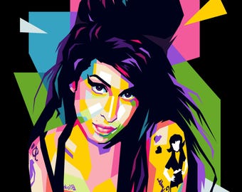 Amy Winehouse Pop Art Print: WPAP Style Digital Portrait