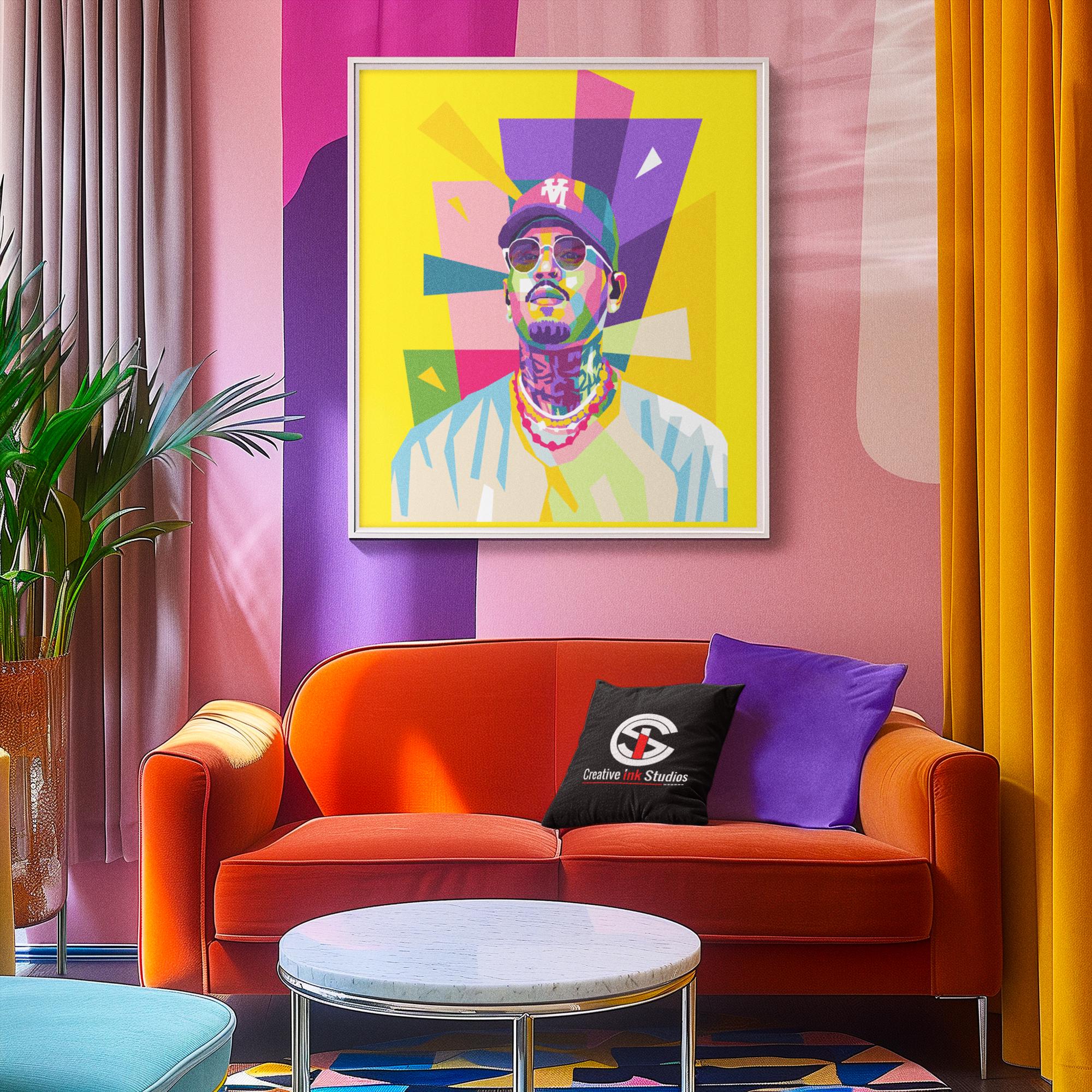 Chris Brown WPAP Portrait, R&B Pop Art Print - Etsy