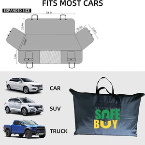 Back Seat Extender for Dogs, Dog Car Seat Cover with Hard Bottom Bed Waterproof Dog Hammock with Mesh Window and Storage Pocket for Truck image 2