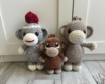Monkey Crochet Pattern (PDF) Sock Monkey Mod Included