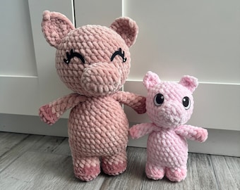 Pattern Pack - Pig, Pig with Overalls, and Mini NO SEW Pig Crochet Pattern (PDF)