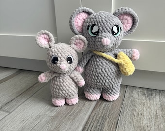 Pattern Pack - Mouse(with two ear options), and Mini NO SEW Mouse Crochet Pattern (PDF)