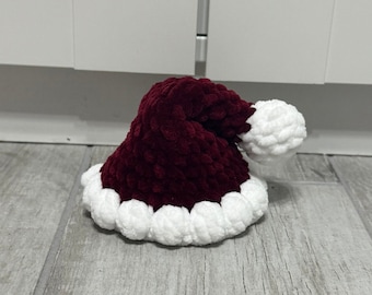 Santa Hat for Amigurumi Crochet Pattern (PDF) Intended for plushies not human heads. Accessory to other patterns. Two sizes included.