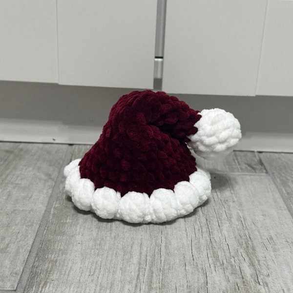 Santa Hat for Amigurumi Crochet Pattern (PDF) Intended for plushies not human heads. Accessory to other patterns. Two sizes included.