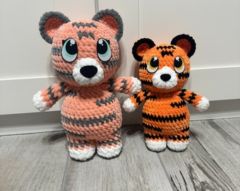 Tiger Crochet Pattern (PDF) low sew (only sew on ears and nose)