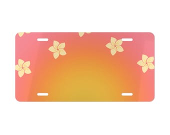Kwiatowy talerz kosmetyczny: aluminiowa dekoracja samochodowa (12" x 6")