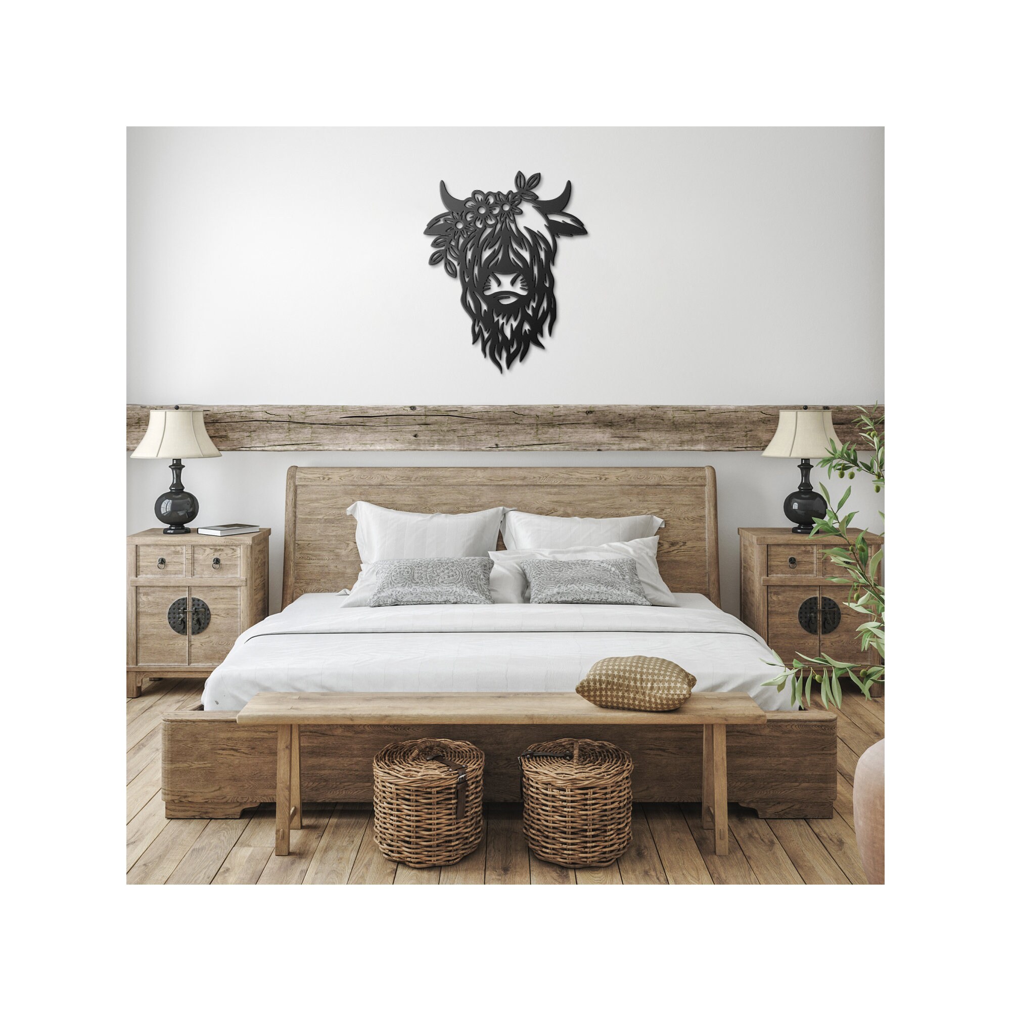 Highland Cow Metal Wall Art Etsy