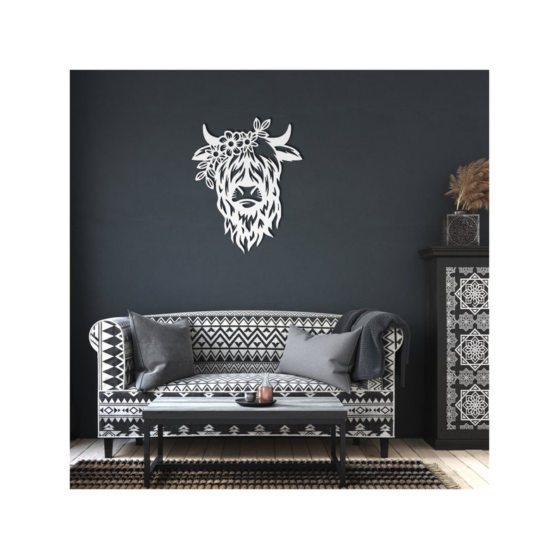 Highland Cow Metal Wall Art Etsy