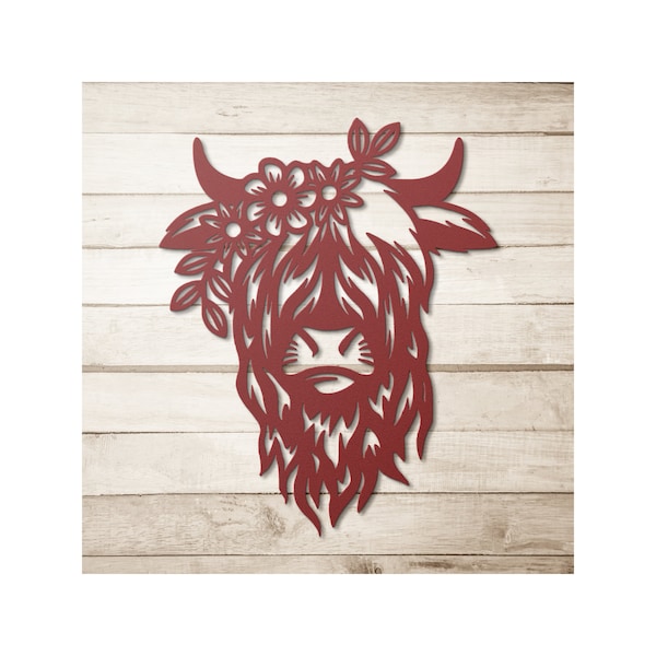 Highland Cow Metal Wall Art Etsy