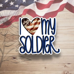 「I Heart My Soldier」ステッカー、「I Love My Soldier」ステッカー、陸軍ステッカー、軍事ステッカー、陸軍妻ステッカー、カスタム写真ステッカー