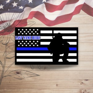 Support The Police Flag Sticker, Thin Blue Line Flag Decal, Police Stickers, Support the Police Decal, Support Flag Decal, Police Department