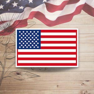American Flag Sticker, American Flag Decal, Waterproof Sticker, Flag Sticker, Patriotic Sticker, Car Sticker, Water Bottle Sticker, USA