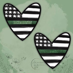 Thin Green Line Sticker, Support The Troops Sticker, Military Decals, Heart Stickers, Military Spouse, Military Support, Army Wife, Veteran