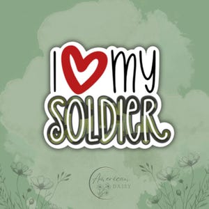 「I Heart My Soldier」ステッカー、「I Love My Soldier」ステッカー、陸軍ステッカー、軍事ステッカー、陸軍妻ステッカー、カスタム写真ステッカー