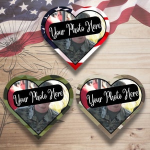 Military Photo Sticker, Custom Military Sticker, Military Stickers, Personalized Stickers, Heart Sticker, Custom Sticker for Military