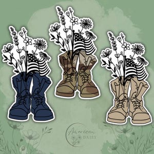 Botas militares, calcomanías de despliegue, calcomanías del ejército, calcomanías militares, esposa militar, apoyo militar, botas de combate, calcomanías patrióticas