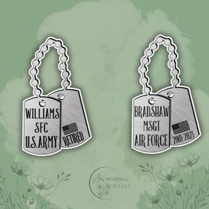 Military Dog Tag Stickers, Personalized Military Stickers, Veteran Stickers, Military Decal, US Military Stickers, Support the Troops