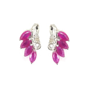 Ruby Stud, Unique Design 925 Silver Ruby Earrings, Ruby Push Back Earrings, Birthstone Earrings, Tiny Ruby Studs, Diamond Studs For Her