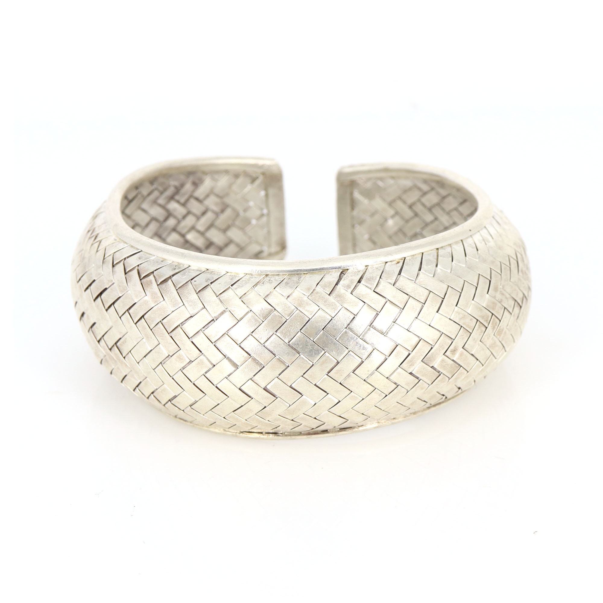 金網つじ　バングル　WIRE BANGLE WOMENS Wide Bangle, Mash Wire Open Bangle, 925 Silver Jewelry