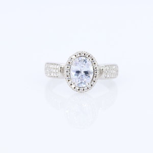 Solitaire 4.15 Carats, Oval Cut Diamond Ring, 925 Sterling Silver Ring, Statement Diamond Ring, Brilliant Cut Solitaire Diamond Ring.