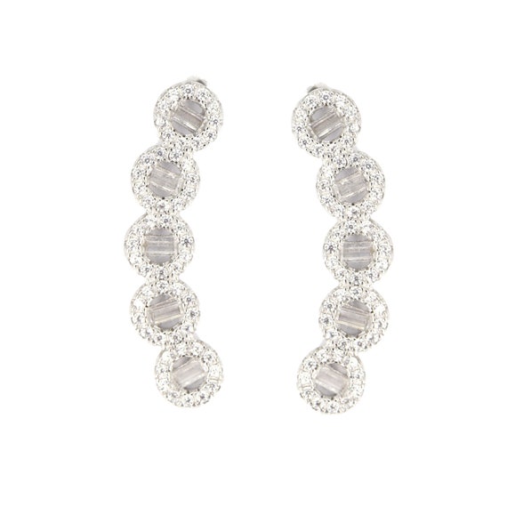 Sterling silver long cz earrings Sterling silver long cz earrings