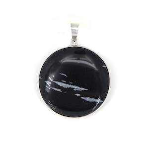 Snowflake Obsidiaan Hanger ~ Snowflake Obsidiaan Edelsteen ~ Handgemaakte 925 Zilveren Hanger ~ Edelsteen Hanger ~ Gepersonaliseerd Cadeau