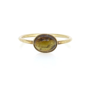 Grüner Turmalin 925 Sterling Silber Edelstein Schmuck, Vergoldeter Silber Ring, Oval Cabochon Ring, Handgefertigter Schmuck, Vermeil Ring