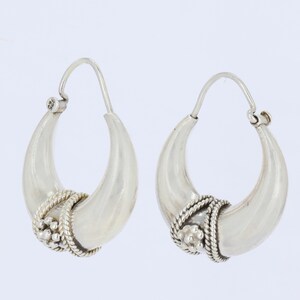 925 Solid Sterling Silver Hoops Moon Shape Earring, Wire Wrap Earring Long Earring Silver Earrings Drop earrings Delicate Classic Earring