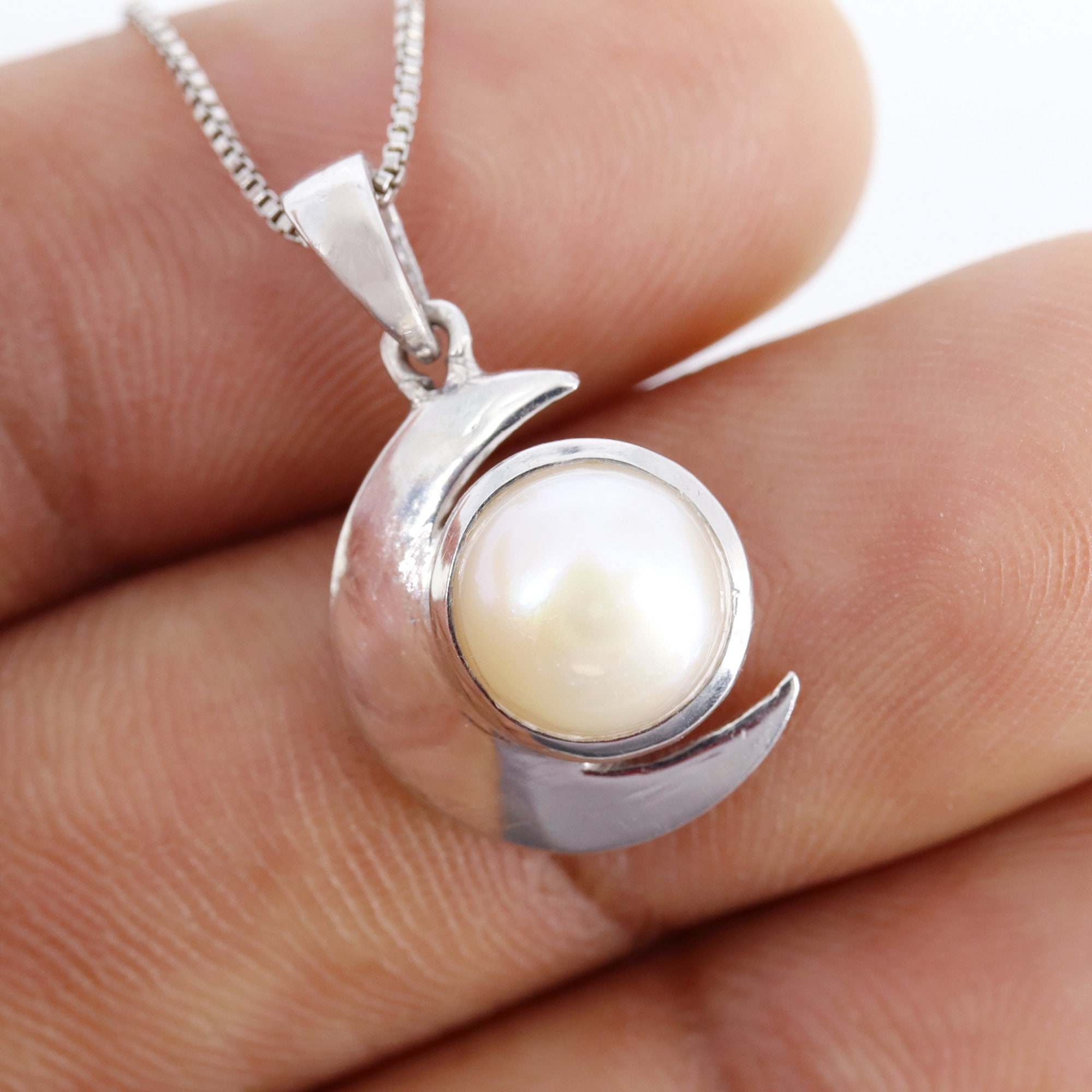 Pearl Pendant, 925 Sterling Silver Pendant, Natural Pearl