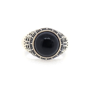 Natürlicher Schwarzer Onyx Oval Form Edelstein Ring, 925 Sterling Silber, handgemachter Designer, Damen Ring, Indischer Schmuck, Cyber Sale