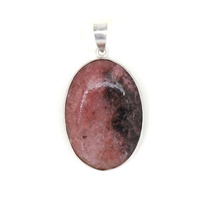Rhodonite Edelsteen Handgemaakte Hanger ~ 925 Sterling Zilveren Hanger ~ Birthstone Hanger ~ Boho Hanger ~ Roze Stenen Sieraden
