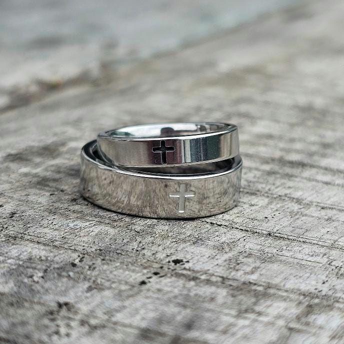 Wahre Liebe wartet auf Pärchen Reinheit Versprechen Ring Edelstahl- 2 Stück zum Preis von 1!