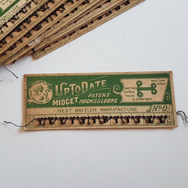 vintage pack of 'up to date' bar hooks and loops, size 0,  vintage sewing, haberdashery, notions