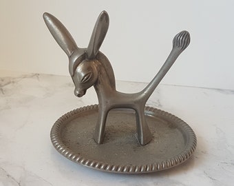 vintage donkey silver plated ring holder, 1950s, seba