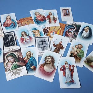 gruppo di cartoline religiose d'epoca/antiche, biglietti di preghiera, biglietti devozionali
