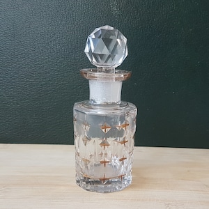 perfume or scent bottle, cut glass and gilt