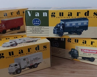 Retro Vanguards Die cast metal trucks, collectible, display, automobilia.