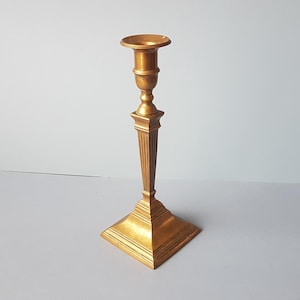 antique brass candlestick, candleholder.