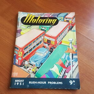 Vintage magazine, motoring, from august 1951, Vintage motoring memorabilia, display, man cave ideas. mg