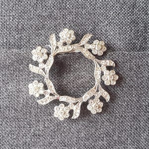 Vintage Art Deco Style Hair Clip, Slide, Silver Tone, Paste  display picture 2