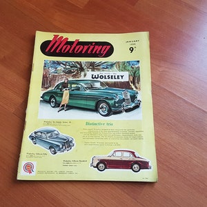 vintage car, motoring magazine, motoring, from january 1958. wolseley