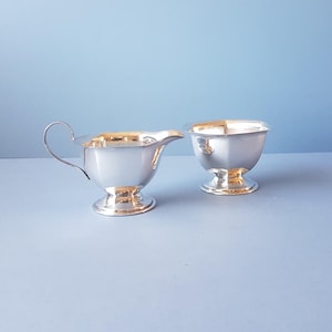 vintage epns, silver plated milk and sugar set, creamer, antique,   ,