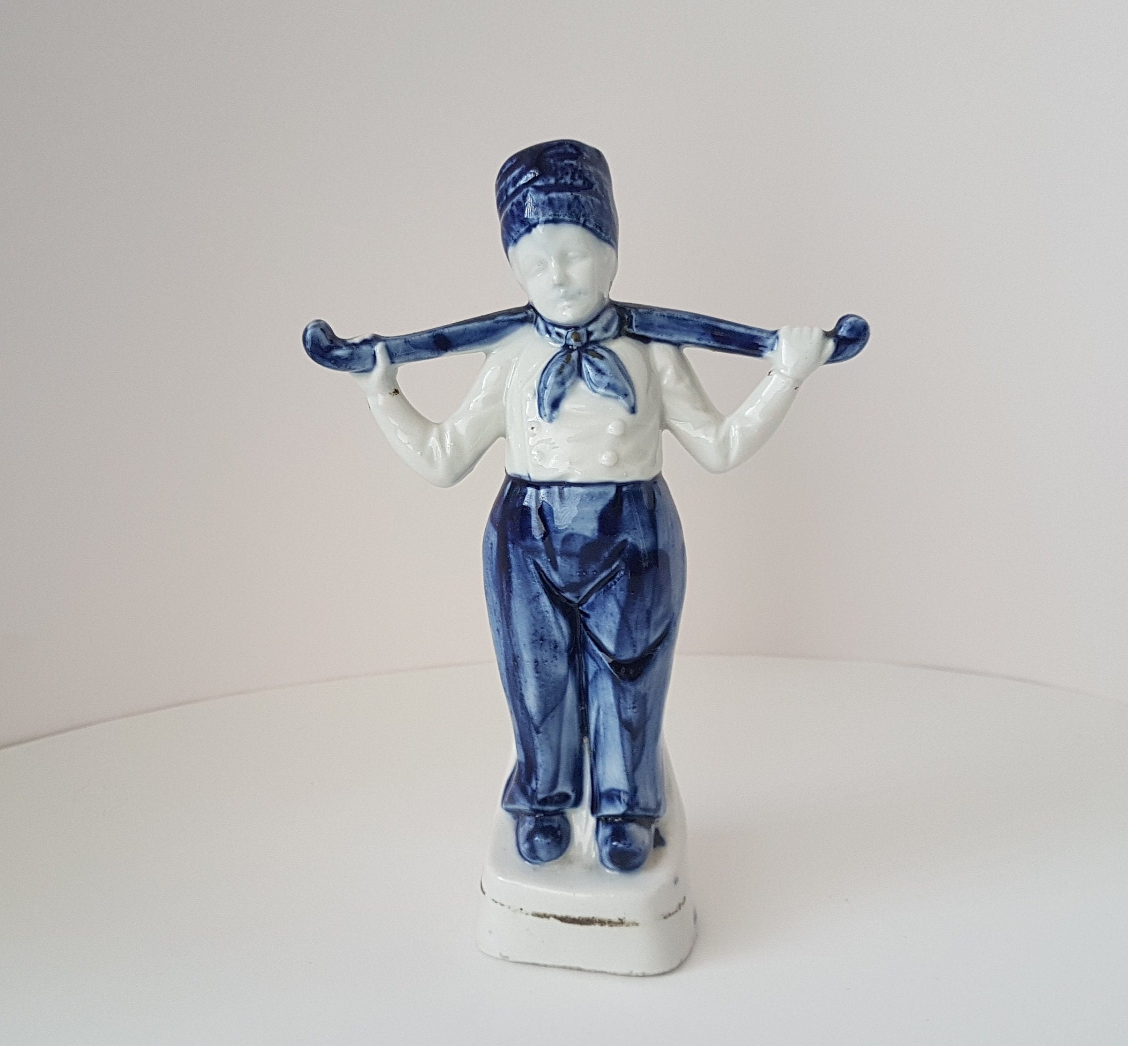 Vintage Little Dutch Boy Ceramic Figuring, Blue and White - Etsy