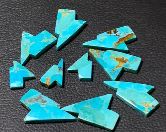 Lightning Bolt Copper Turquoise Cabochon Lot, Pendant Jewelry Making (22X25-25x30 MM)