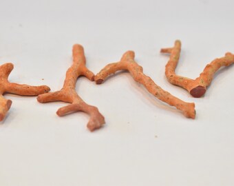 Natural Red Coral Branch 3mm to 5mm, Small Coral Sticks, Jewelry Making Supply